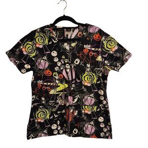 Disney The Nightmare Before Christmas Scrub Top Halloween XS